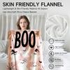 1 piece Halloween-themed pink flannel blanket, soft, suitable for sofa, bed, office, all-season use.