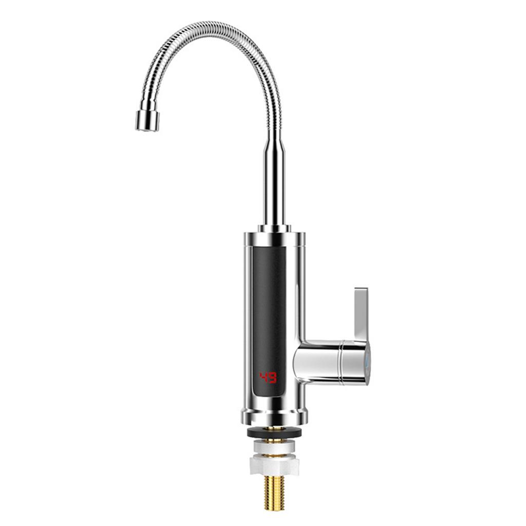 Electric Instant Hot Water Faucet 3000W Fast Heating with 360 Degree Flexible Hose LED Temperature Display for Kitchen