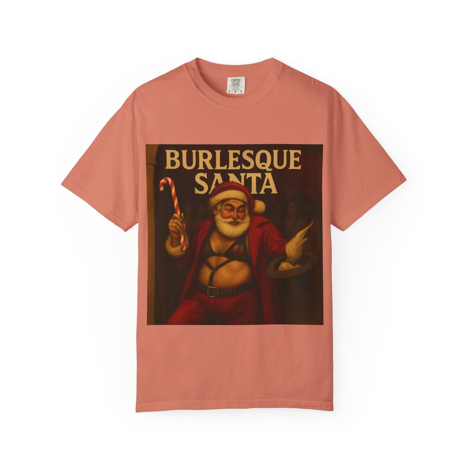 Vintage Pinup Santa Tee | Burlesque Holiday Illustration Retro Christmas Shirt S
