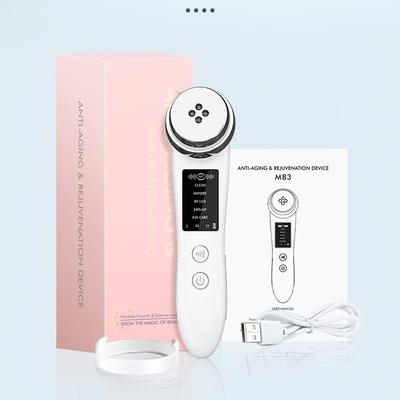 M83 Five-mode Beauty Instrument Introducer EMS Lift Vibration Color Light Rejuvenation Facial Massager Warm