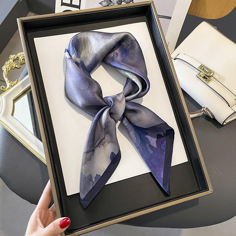 Silk 100% Mulberry Scarf Women's Spring Autumn New Style All-matching 70cm Small Square