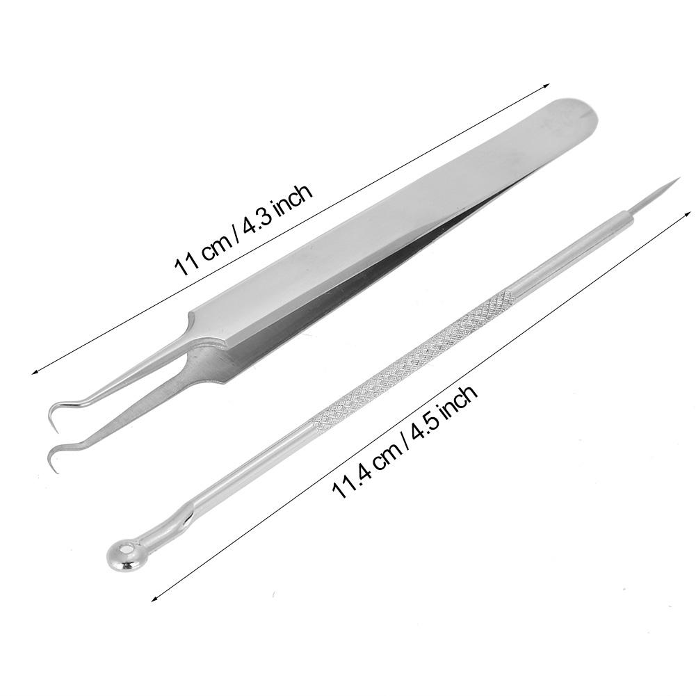 Stainless Steel Blackhead Removal Tool Kit Curved Tweezer  Double end Pimple Extractor