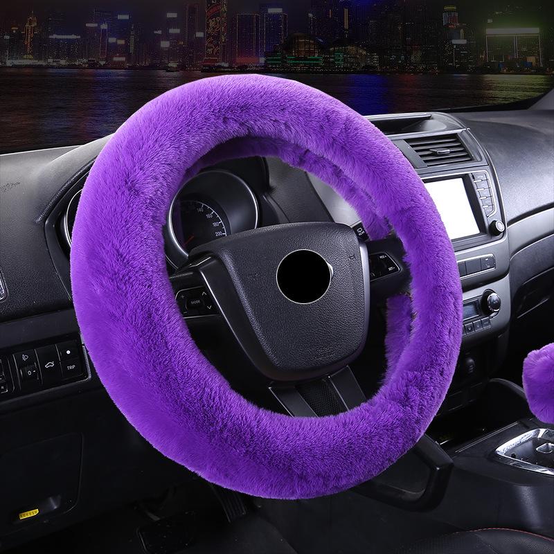 Universal Cute Korean Imitation Rabbit Fur Steering Wheel Cover for Winter