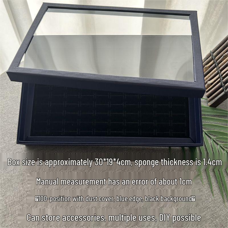 Schmuckorganizer mit großem Fassungsvermögen: 100-Fächer Transparente Vitrine für Ohrringe, Ringe, Halsketten und Anhänger