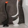 Swan Shape Long Handle Toilet Brush Dense Bristle Head Plastic Toilet Plunger Household Cartoon Toilet Brush Holder Bathroom