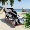 Blue Lock Print Beach Towel, Large Soft Quick Dry Towel for Beach Camping Swimming