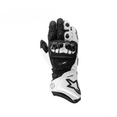 Guanti Moto in Pelle Pro Guanti Moto da Strada Racing Pista Rosso/bianco Vera Pelle Moto Vacchetta