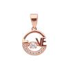 Exquisite Russian 585 Purple Gold Hollowed-Out Love Pendant, Fashionable And Shiny Rose Gold-Plated Smart Zircon Necklace.