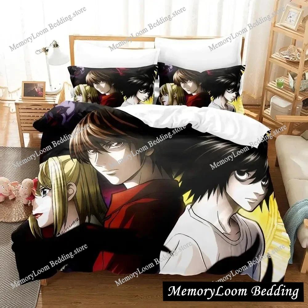 Death Anime Note Premium Luxus Bettwäsche Set Japan Cartoon Weiche Bettbezug Plüsch Bettdecke Tagesdecke Twin/Einzel Größe Bedruckt