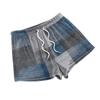 Women's Fashionable Loose-Fit Pajama Shorts With Fleece Plaid Print Casual Pants