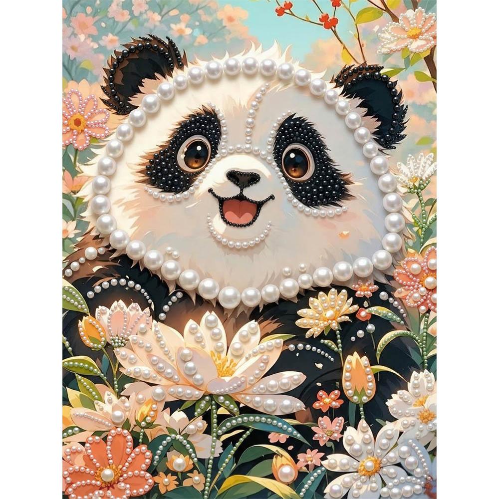 

DIY Cute Panda Pearl Diamond Art Painting Kits for Adults and Beginners,fine View Sparkling Painting Craft Home Wall Decor Handmade Gift 30x40cm