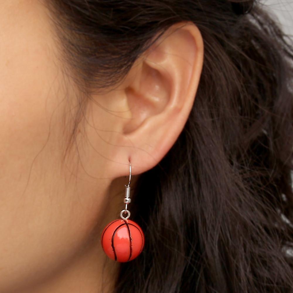 Resin Creativity Earrings With Basketball Design For Casual Or Party Wear