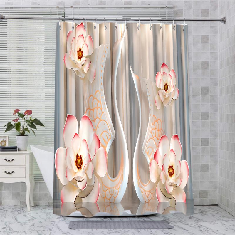 3D Background Bathroom Shower Curtain Animal Waterproof fabric bathroom Curtain With 12 Hooks Sunflower Home Deco Free Ship