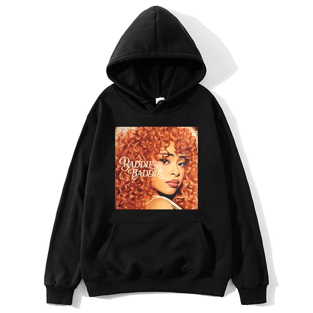 

Ice Spice Baddie Baddie Pullovers Fashion Harajuku Aesthetic Hoodies Women Men Hip Hop with Hooded Streetwear Graphic Clothes XS чёрный