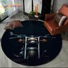 3D Retro Vintage Motorcycle Cartoon Round Area Carpet Rug for Living Room Bedroom Kid Playroom Decor,Pet Area Rug Non-slip Gift