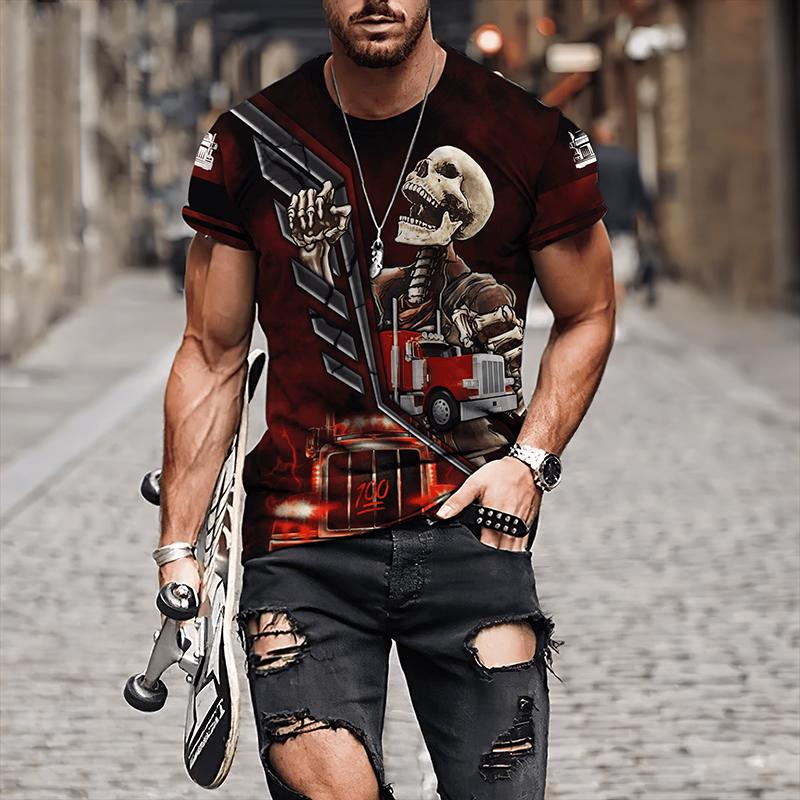 

Летняя мода в стиле ретро, ​​уличная мужская футболка с индивидуальным рисунком и принтом, с коротким рукавом 6XL