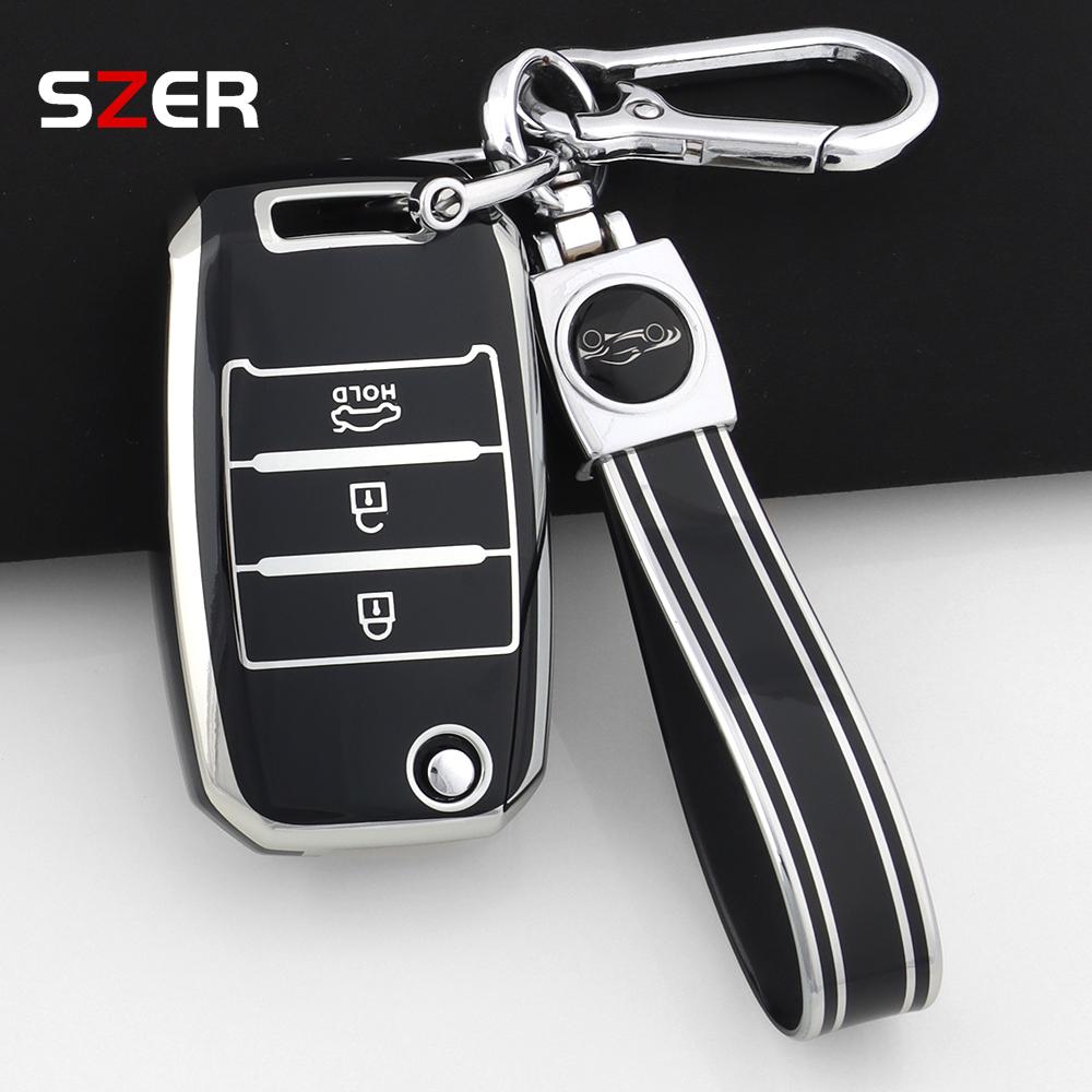 For Kia Rio 3 K2 K3 K4 K5 Sportege Picanto Optima Soul Ceed Sorento Forte Stinger Cerato Shell Tpu Car Folding Key Case Cover