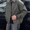 Men Coat Lapel Collar Long Sleeve Solid Color Jacket with Pockets Loose Fit Street Style Casual Outerwear