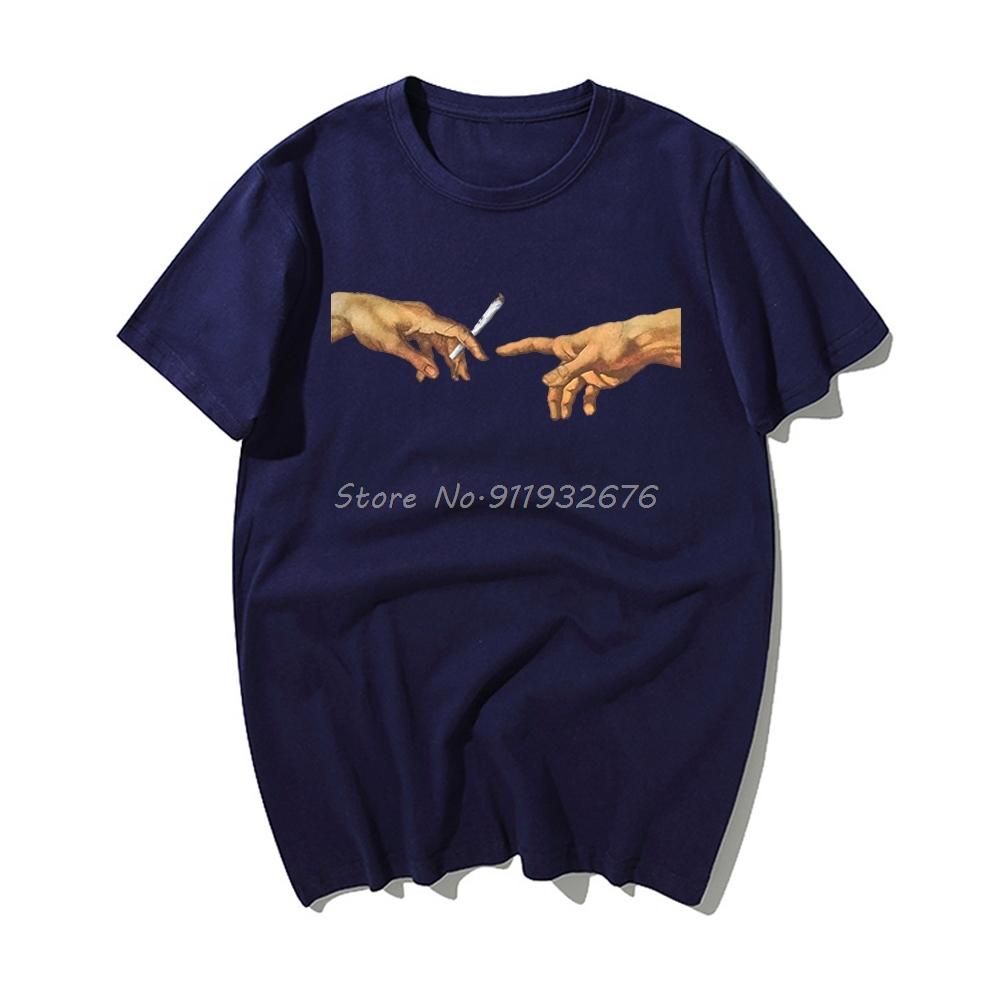 

MICHELANGELO T Shirts Men Harajuku Tshirt Men Print Tshirt Premium Cotton Streetwear Shirts Camisa Tops 4XL