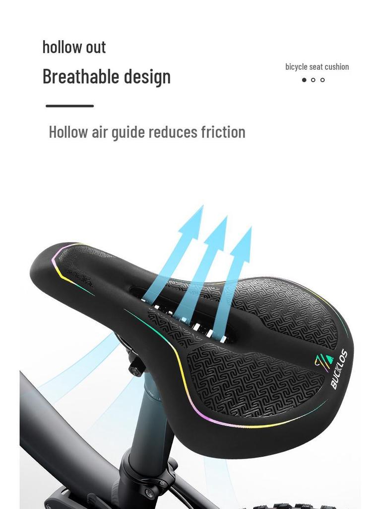 Waterproof Shockproof Breathable Hollow PU Leather Mountain Bike Saddle