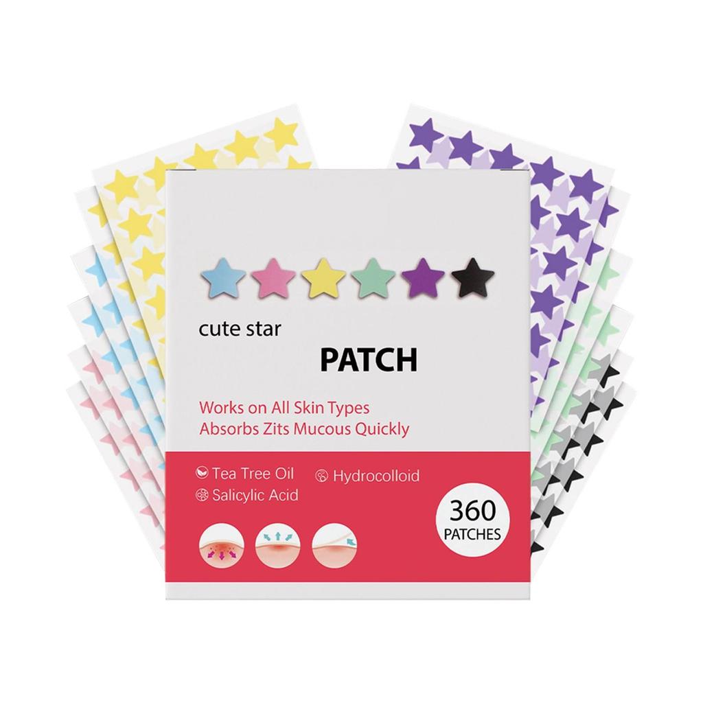 Acne Patches (360 Pcs) Cute Acne Patches, Star Stickers, Hydrocolloid Acne Patches, Fade Acne Marks