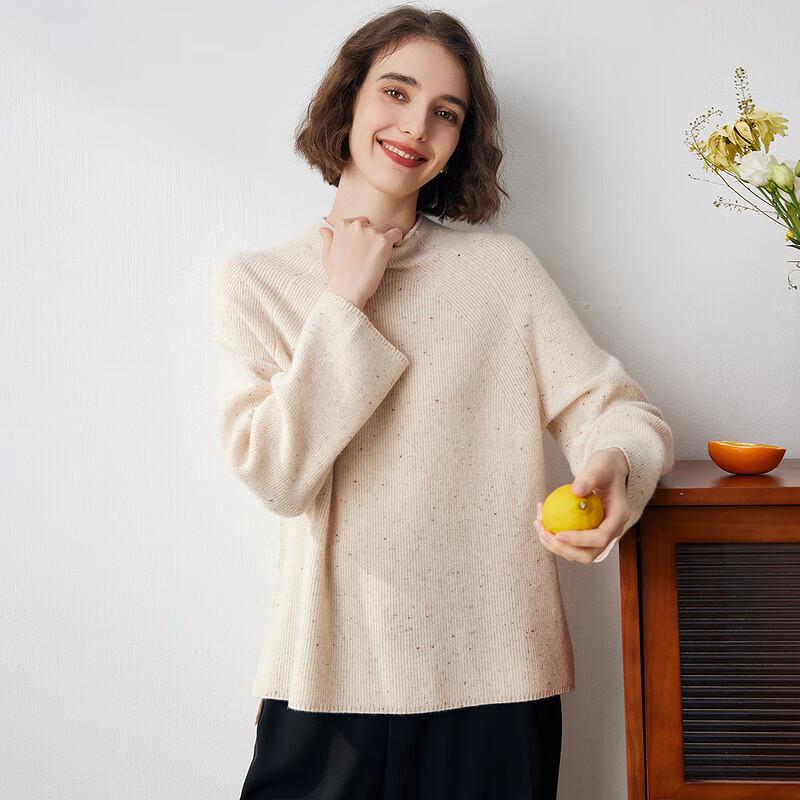 KEMENBOKA Women's Mock Neck Cashmere Sweater