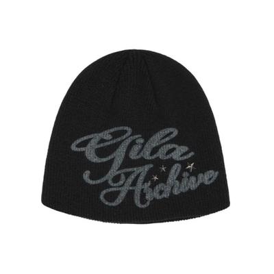 GILA ARCHIVE LETTERING LOGO BEANIE_BK