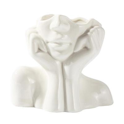 M-Modern-Nordic Style Flower Vase Women Body Half Face Flower Pot Vase Art Crafts Bedroom Living Room Desktop Decor