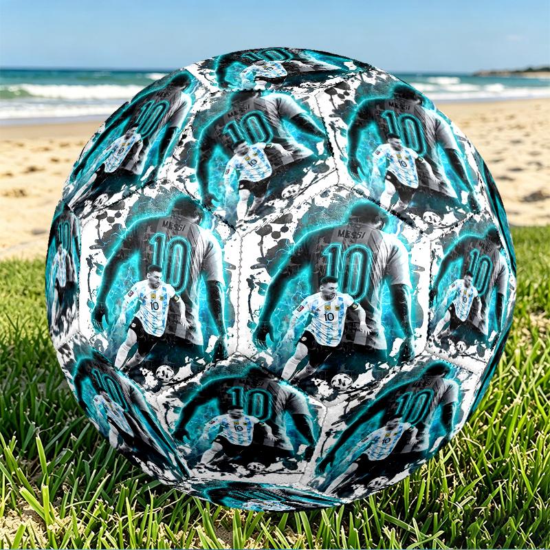 football player Print Size 5 Soccer Ball, PU Wear Resistant Football for Match Training and Daily Practice, Birthday Gift for Soccer Fans