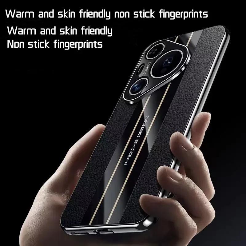 Розкішний натуральний шкіряний чохол для Huawei Pura 70 Ultra P70, захисний захисний чохол для камери ПК для Huawei Pura 70 Pro