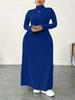 Plus Size High Neck Dress - Autumn/Winter European & American Style for Women