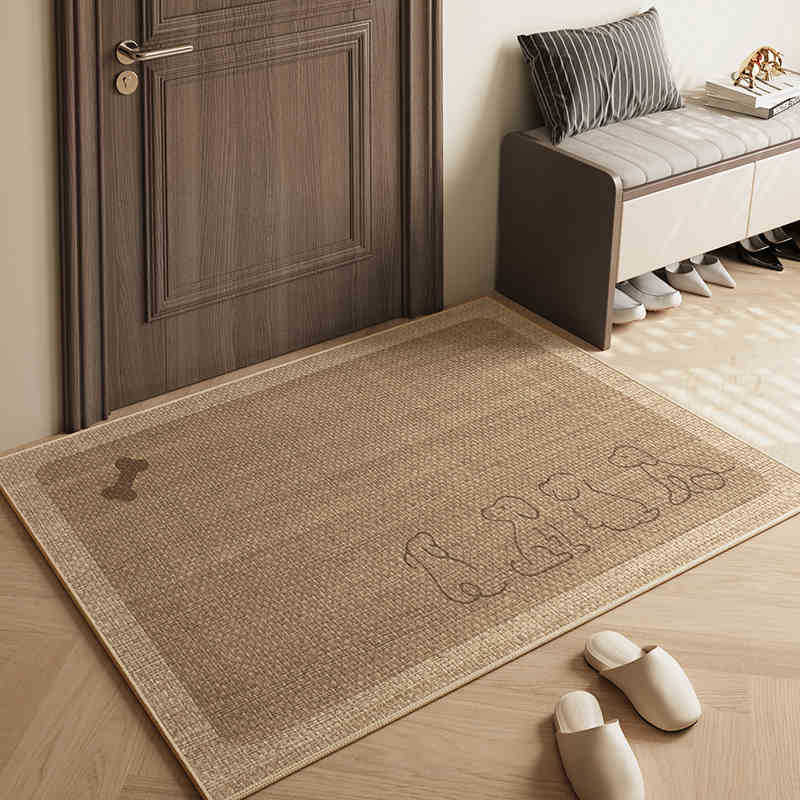 Linen Entry Mat Light Luxury Woven Carpet Wabi-Sabi Entry Mat Japanese Door Non-slip Entry Mat