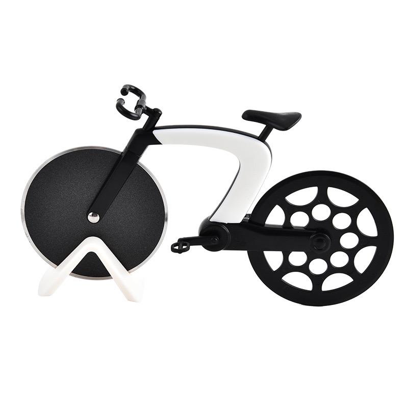 Bicycle-shaped Pizza Cutter ABS Handle 430 Stainless Steel Cutting Wheel with Non-stick Spray Coating Kitchen Pizza Tools