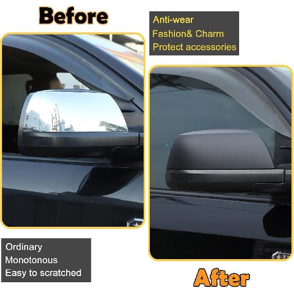 

CHEAYAR Door Rear View Mirror Cover Cap Fit forToyota Tundra 2014-2021, Car Accessories Matte Blackout Exterior Side View Mirror Cover ABS 2pcs