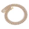 Men's Hip Hop 20mm Three-Row Zircon Rhombus Cuban Chain Full Diamond Necklace