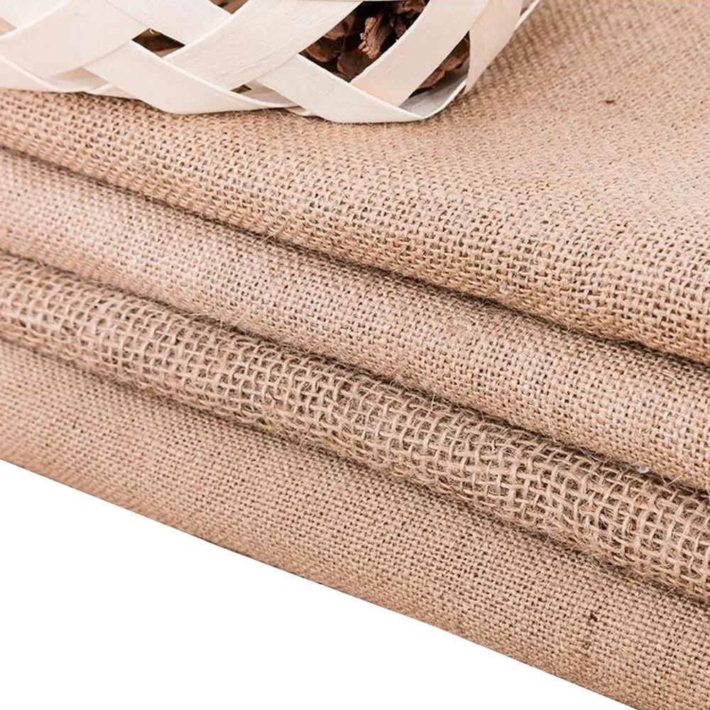 63"X19.6" Density 50*50 Natural Jute Burlap Fabric For Bags Placemats Tablecloth Background Decoration Protect Plants Xmas Decor