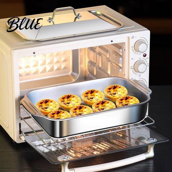 Pirofila da Arrosto in Metallo Resistente Teglia da Forno in Acciaio Inossidabile con Manici Vassoi Rettangolari Robusti Vassoi Grandi Resistenti alle Alte Temperature Utensili da Cucina,