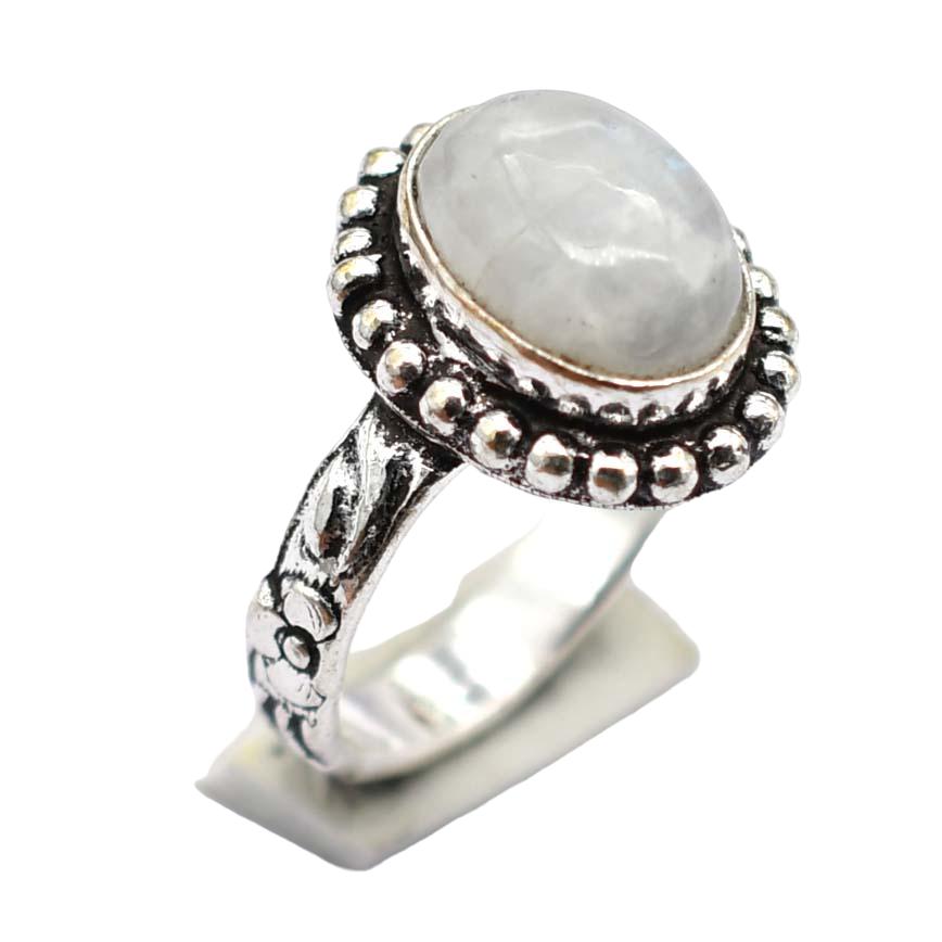 Moonstone Ethnic Handmade Ring Jewelry US Size-6.25 R 5648
