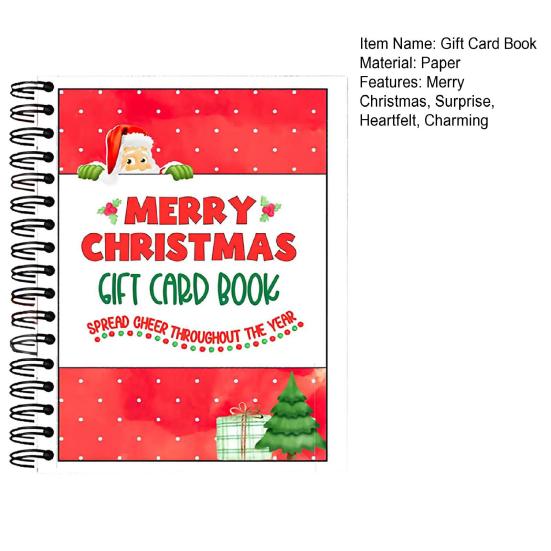 Christmas Gift Card Book DIY Spiral-Bound Merry Christmas College Survival Kit Greeting Card Holder