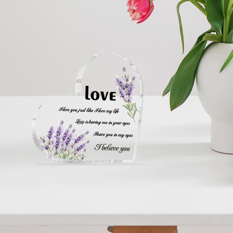 Valentine's Day Confession for Girlfriend Bedroom Desktop Decoration Love Heart Acrylic Ornament