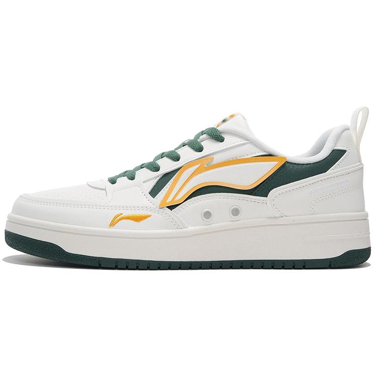 New LiNing Sports Life Collection Coverage Warm Slip Resistant Low Top Skateboard Shoes White Green AGCS135-4