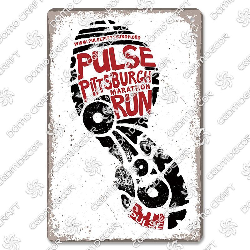 Run Race Poster Metal Plate Runner Run With Your Heart Running Shoes Metal Tin Signs Retro Wall Decor Club Gym Living Room Home