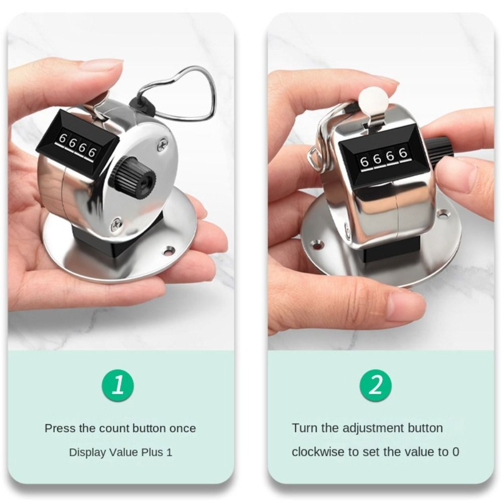 4 Digit Number Hand Held Tally Counter Mini Mechanical Digital Hand Tally Counter Counting Golf Clicker Training Counter 1
