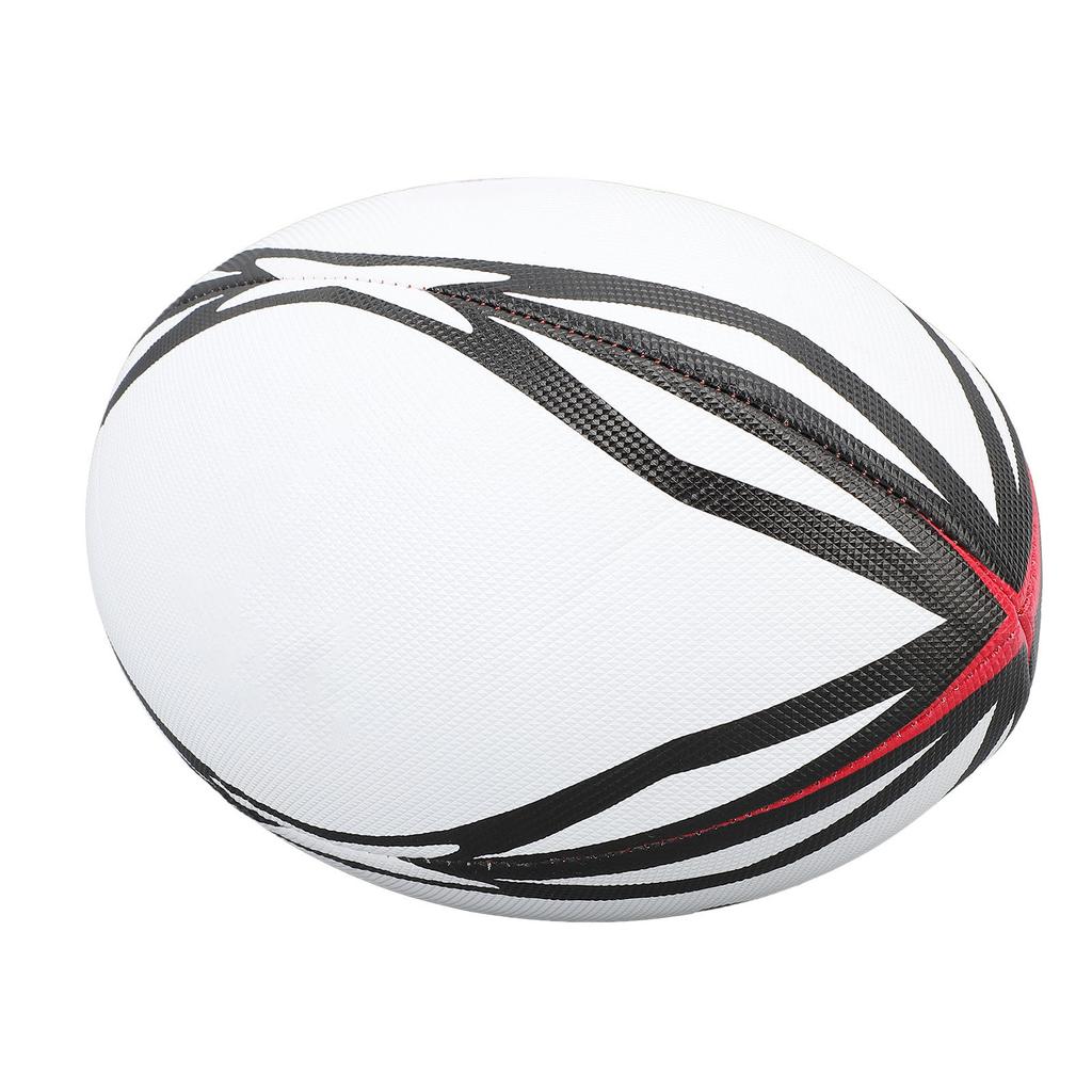 Number 9 Rugby Ball Inflatable Practice Ball High Elasticity PVC Rugby Ball for Match and Daily Training White