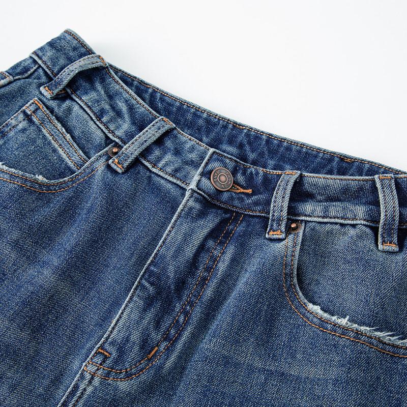 RAIN.CUN Women's High-Waisted Fleece-Lined Straight-Leg Jeans