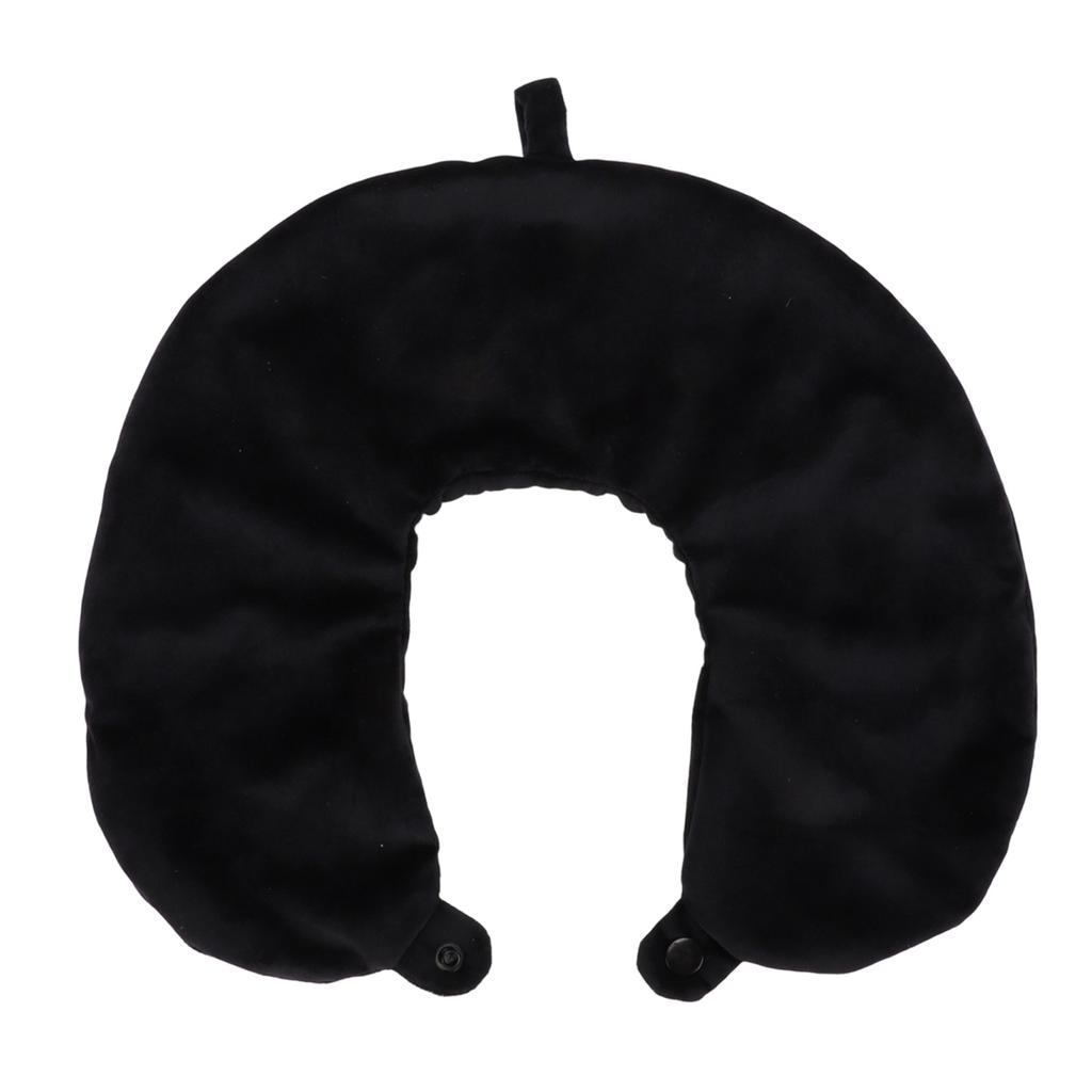 2 Pcs U Shaped Travel Pillow Case Ultra Soft Zipper Closure Replacement Cover for Neck Pillow Black