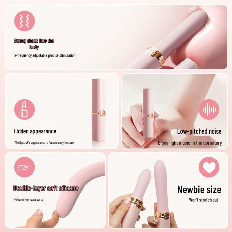Ji Yu Portable Lipstick Vibrator: Multi-Frequency Female Massager with Strong Vibration for Climax