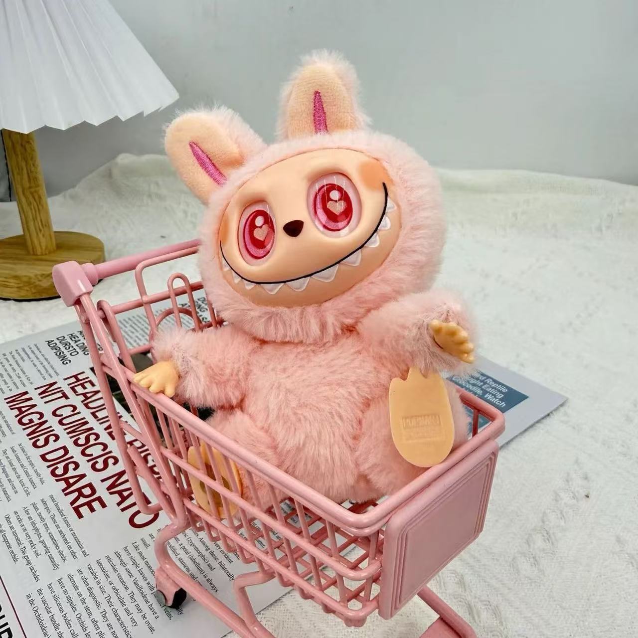 

Bubble Labubu Tide Play Blind Box Labubu Плюшеві іграшки Вінілове обличчя Macaron Батьківщина Високої якості рожевий