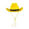 Cowboy Hat Yellow Trim Black Ribbon Band Western Hat Mustache Set Cowboy Cosplay Accessories For Men Halloween Role Play