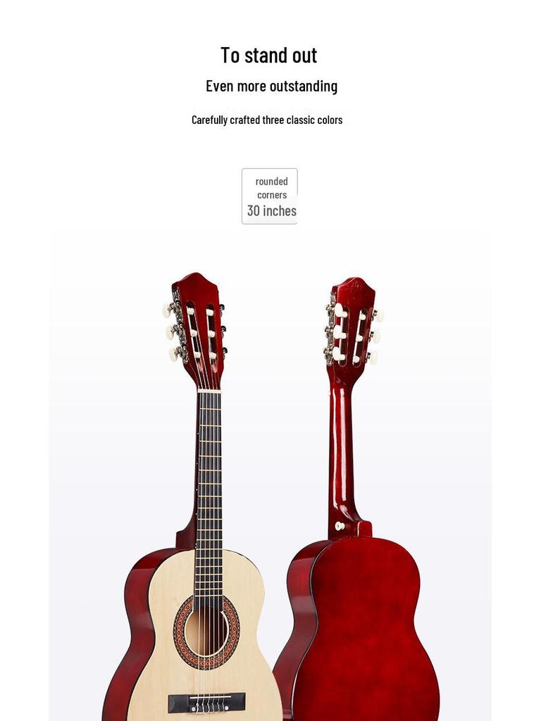 30-Inch Classical Guitar, All Linden Wood, Gloss Finish, Rounded Corners